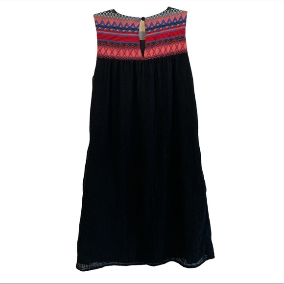 Anthropologie C&C California Mini Black Dress with Colorful Embroidery. Size XS - Picture 3 of 11